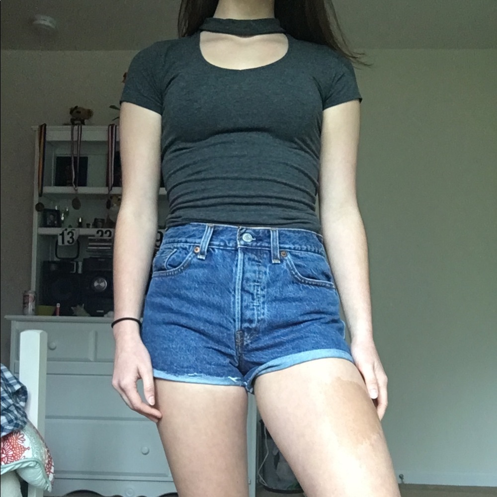 Aeropostale Grey Collared Top
